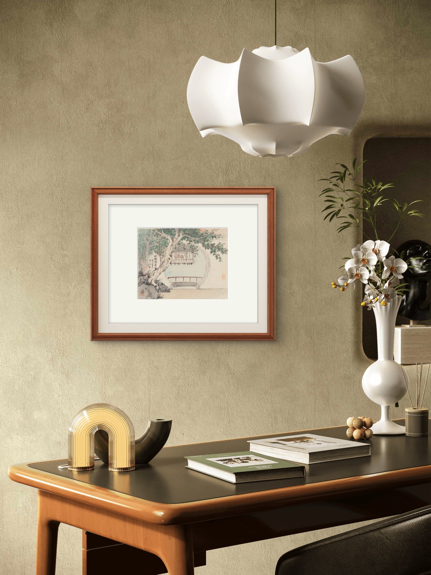 Asian-themed landscape paintings