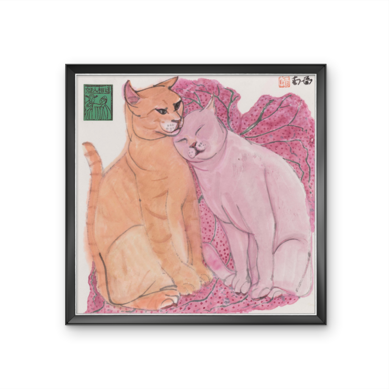 Modern simple cat children's room living room decorative painting