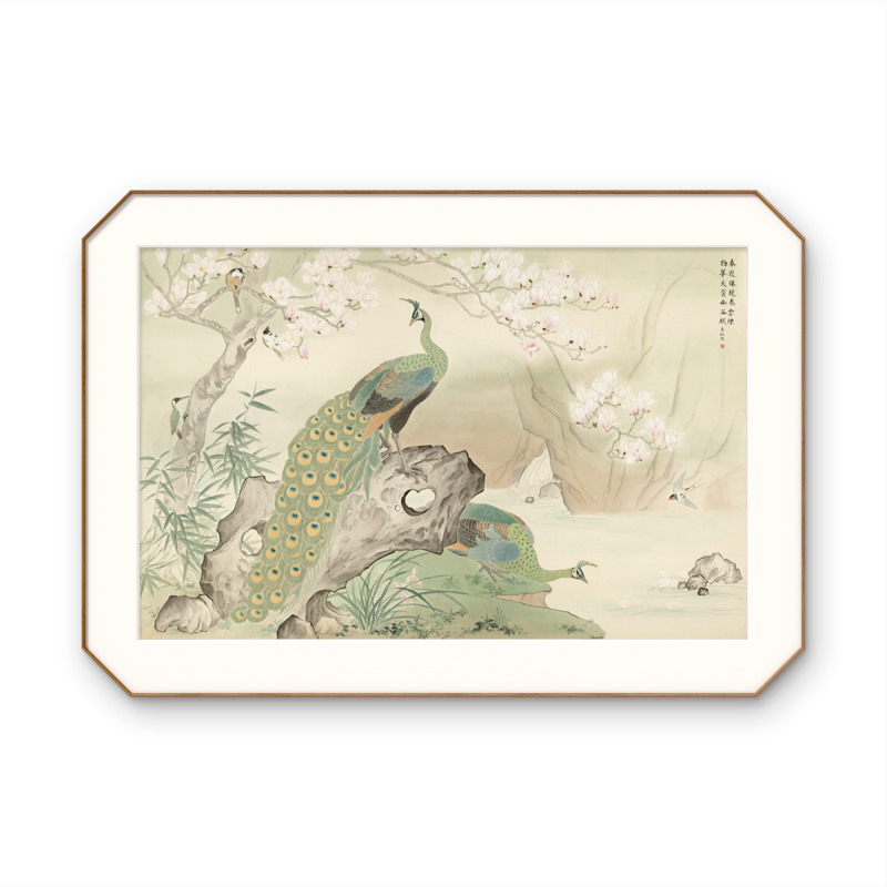 Explore exquisite two-peacock Gongbi silk paintings—traditional Chinese meticulous art with vivid details for home decor.