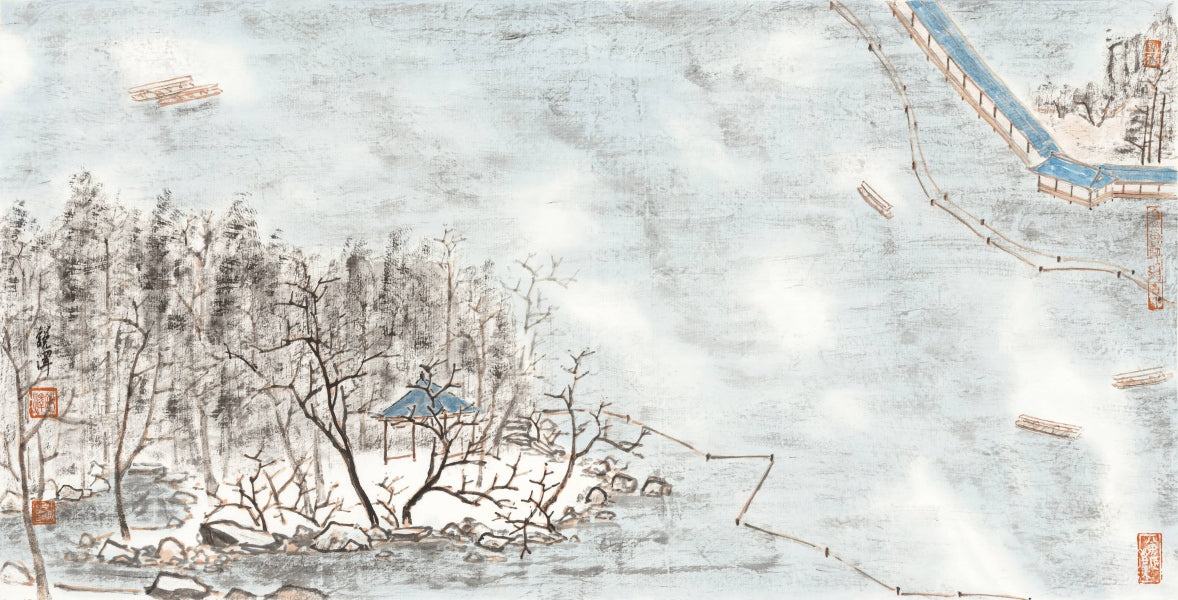 Winter scenery of West Lake in Hangzhou, China