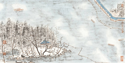 Winter scenery of West Lake in Hangzhou, China