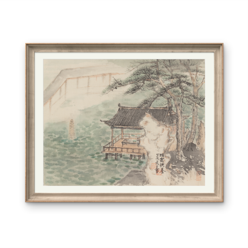 Small-sized ink landscape paintings with an Oriental/Asian theme
