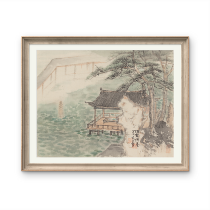 Small-sized ink landscape paintings with an Oriental/Asian theme