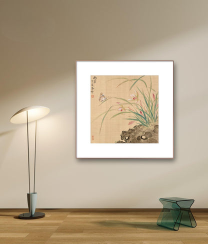 Butterflies And Orchids - 12.99 x 12.99" - Sigurai