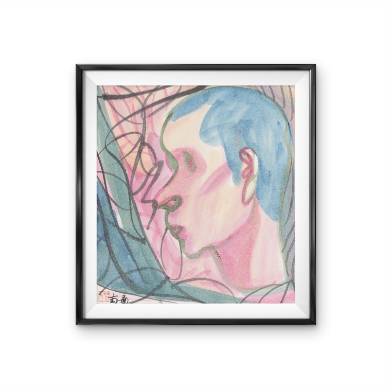 Romantic Hand-painted Original Self-portrait wall art painting